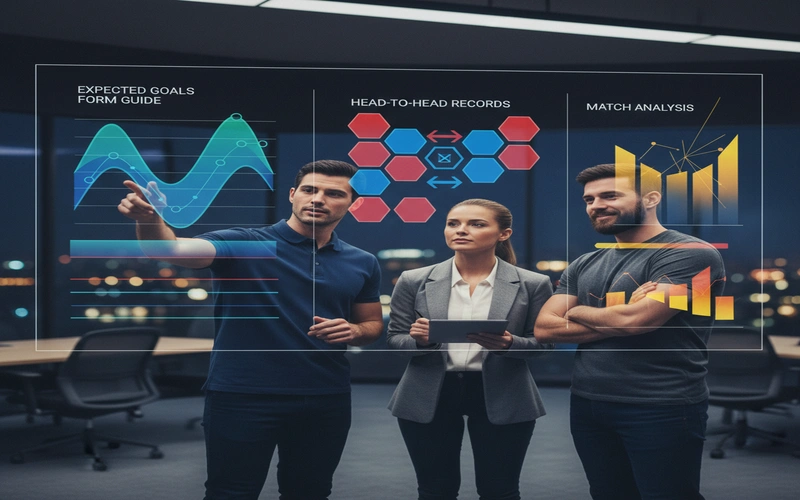 Statistical dashboard showing expected goals, form guide, and head-to-head records for football match analysis